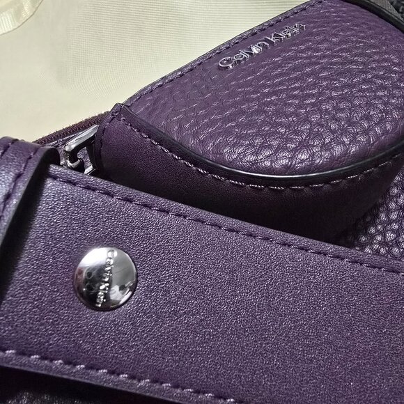 Calvin Klein Cypress Top Zip Convertible Crossbody w/Pouch PURPLE - Picture 3 of 6